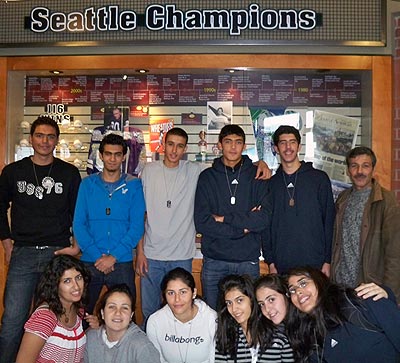 Jordanian teenagers with Tri-Peace Peacetags